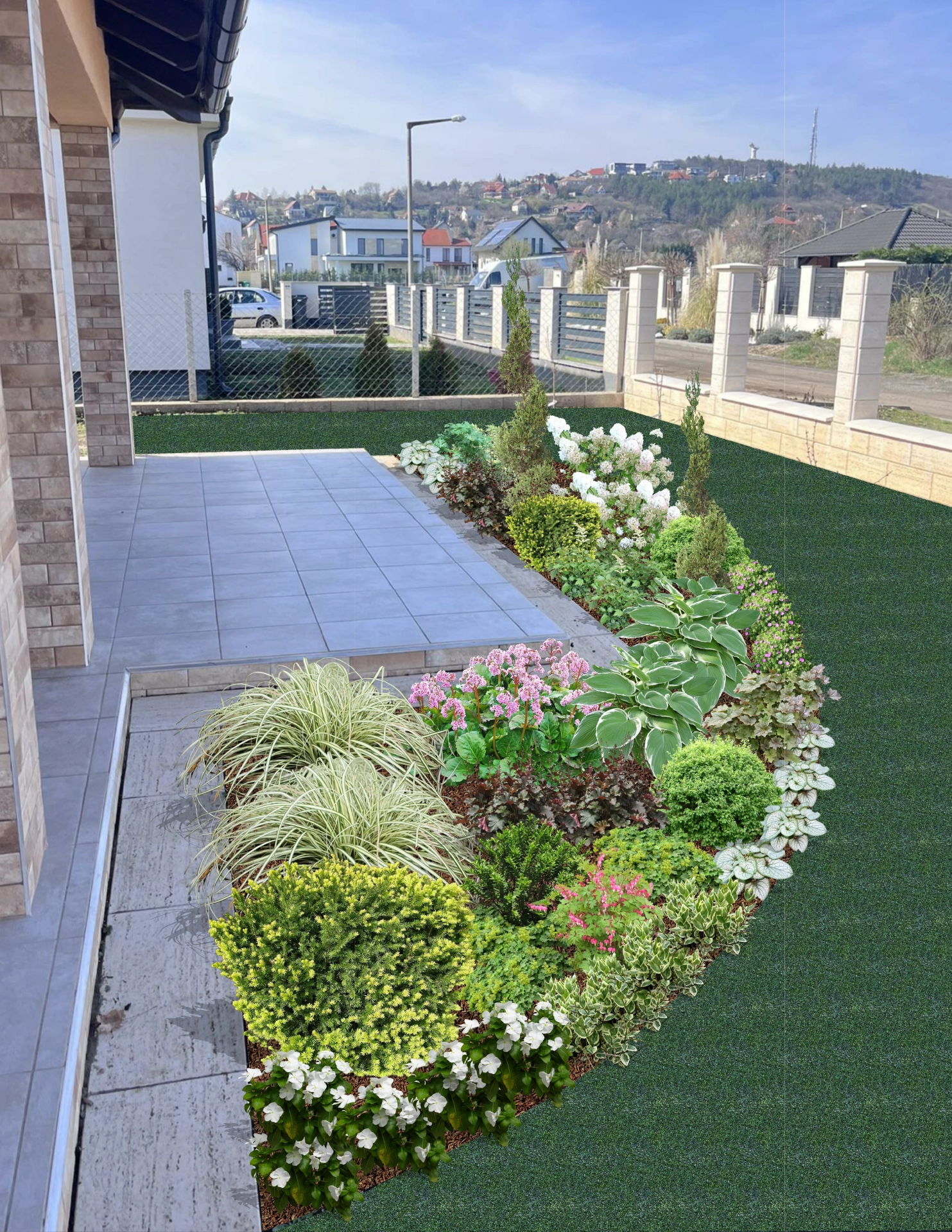 Évelőágyás 3D terve