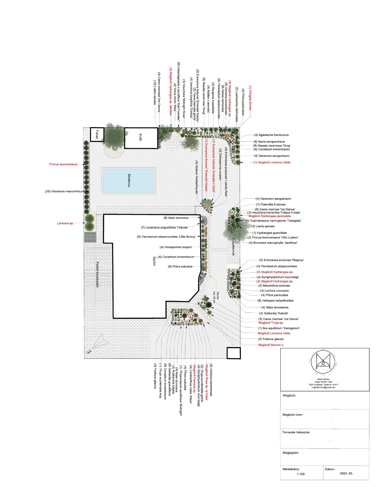 Halásztelken családi ház évelőágyásainak újra gondolása
