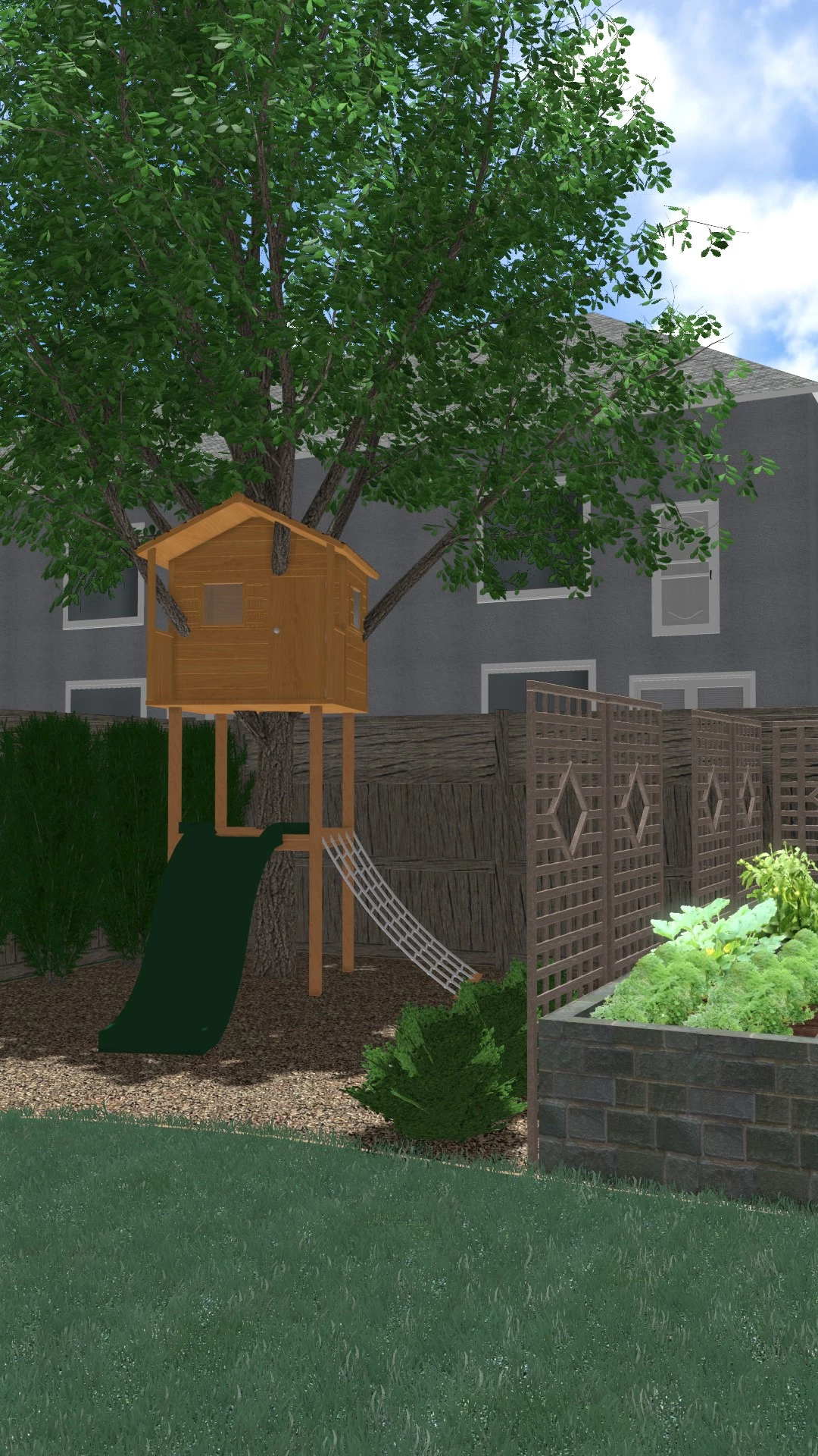 Sorház kert Budapesten, 3D terv