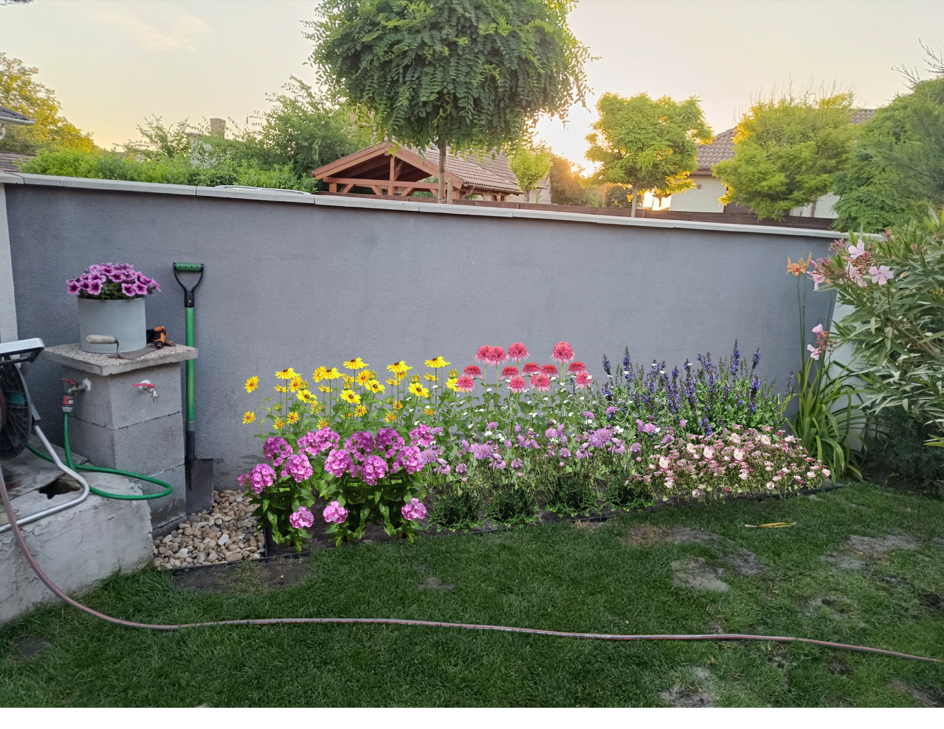 Szigetszentmiklósi mini évelőágyás tervezés